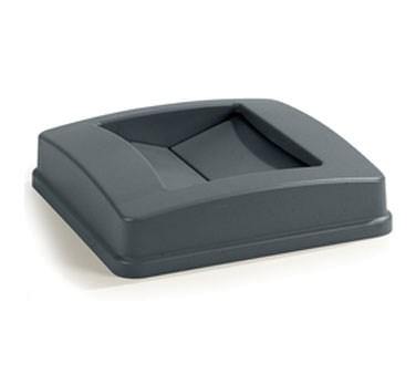 Carlisle 34395123 Centurian 35/50 Gallon Gray Square Trash Can Lid with Swing Top