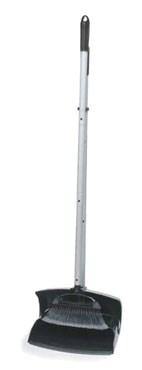 Carlisle 36141603 Lobby Dust Pan Combo - Metal Handle, Black