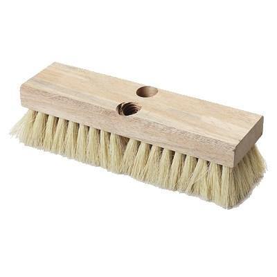 Carlisle 3619300 10" Deck Scrub Brush Head (only), Tampico Bristles, Hardwood Block