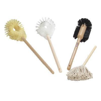 Carlisle 3623200 10" Bowl Mop - Cotton Mop Head, Smooth Wood Handle