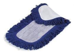 Carlisle 363311814 18" Dry Mop Pad - Electrostatic, Looped Fringe, Blue