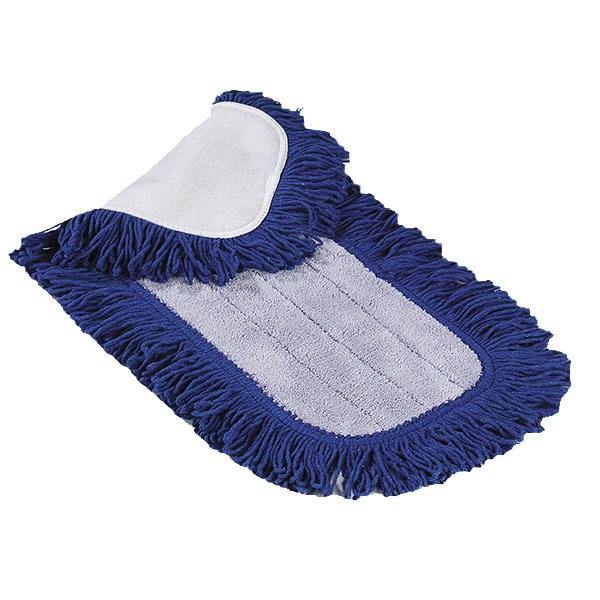 Carlisle 363312414 24" Dry Mop Pad - Electrostatic, Looped Fringe, Blue