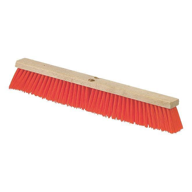 Carlisle 36762424 24" Floor Sweep Head - Hardwood Block, Poly Bristles, Orange
