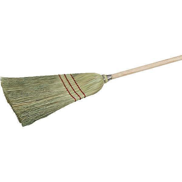 Carlisle 368200 40"L Flo-Pac Lobby Broom with Straight Corn Bristles & Red Handle