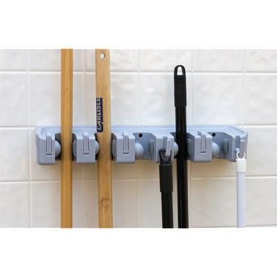 Carlisle 4073700 Broom/Brush Holder - Lightweight, Wall Mount, Plastic, Light Blue