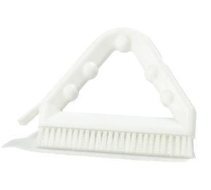 Carlisle 4132302 9" Triangular Tile & Grout Brush with Polyester Bristles, White