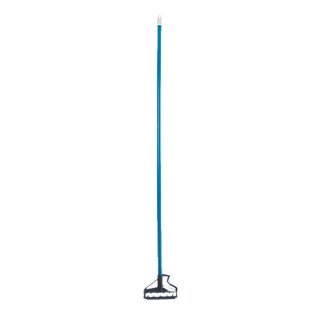 Carlisle 4166414 60" Quik-Release Mop Handle with Plastic Head, Fiberglass, Blue