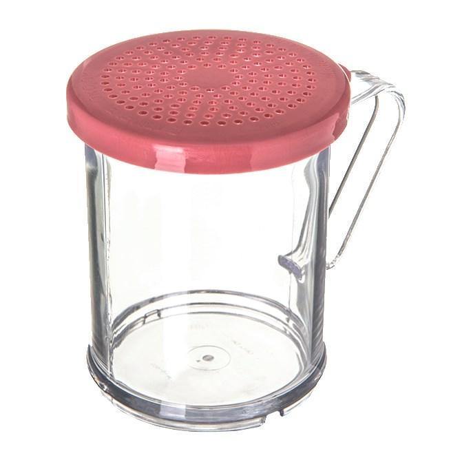Carlisle 425055 9 Oz Shaker Dredge - 7 Style Handle, Rose/Clear