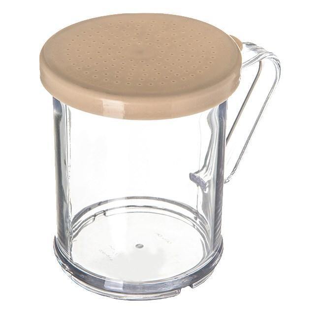 Carlisle 427006 9 Oz Shaker Dredge - 7 Style Handle, Beige/Clear
