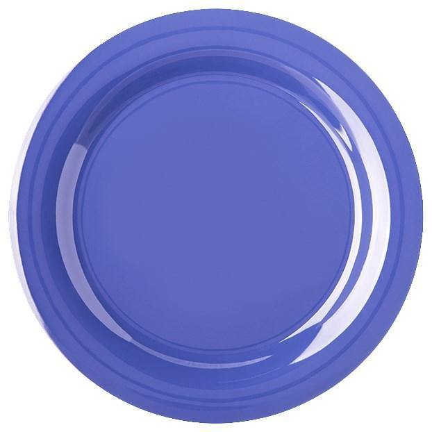 Carlisle 4300214 Durus 10-1/2" Ocean Blue Narrow Rim Melamine Plate