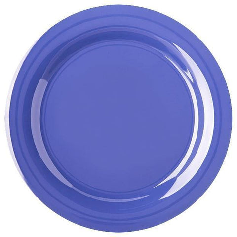 Carlisle 4300214 Durus 10-1/2" Ocean Blue Narrow Rim Melamine Plate