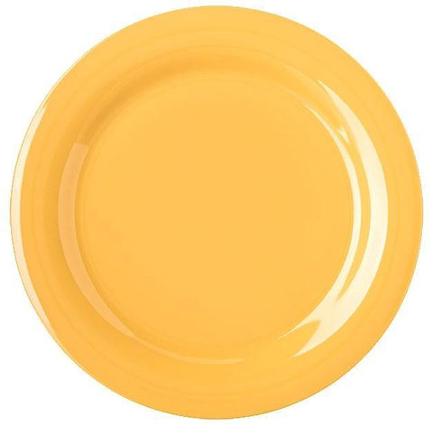 Carlisle 4300222 Durus 10-1/2" Honey Yellow Narrow Rim Melamine Plate
