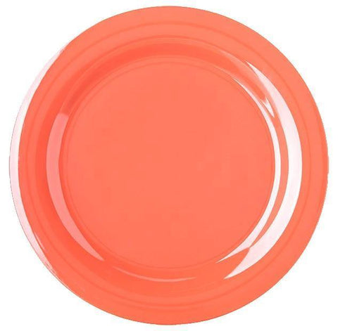 Carlisle 4300252 Durus 10-1/2" Sunset Orange Narrow Rim Melamine Plate