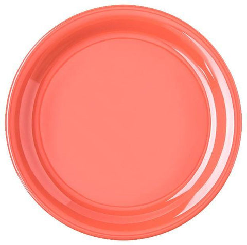 Carlisle 4300452 Durus 9" Sunset Orange Narrow Rim Melamine Plate
