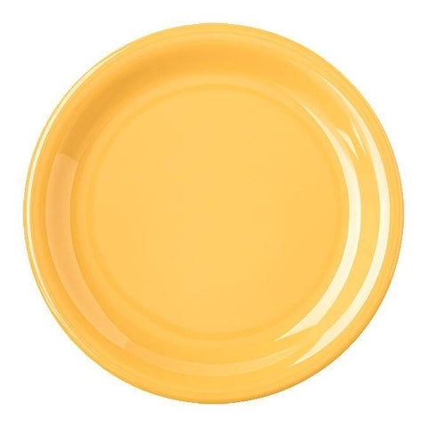Carlisle 4300622 Durus 7-1/4" Honey Yellow Narrow Rim Melamine Salad Plate