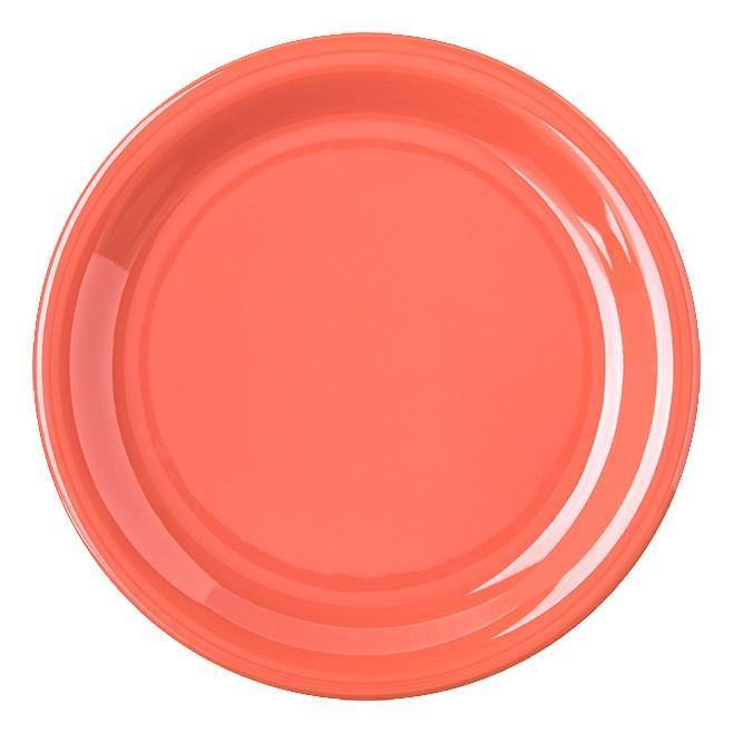 Carlisle 4300652 Durus 7-1/4" Sunset Orange Narrow Rim Melamine Salad Plate