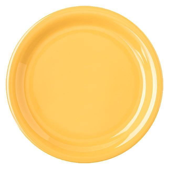 Carlisle 4300822 Durus 6-1/2" Honey Yellow Narrow Rim Melamine Pie Plate