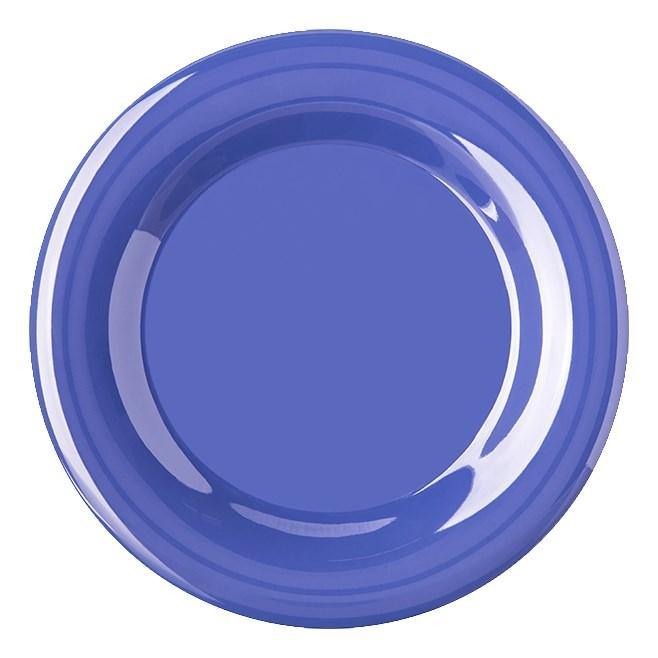 Carlisle 4301014 Durus 10-1/2" Ocean Blue Wide Rim Melamine Dinner Plate