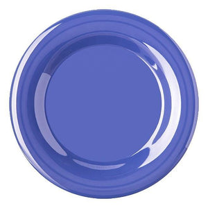 Carlisle 4301014 Durus 10-1/2" Ocean Blue Wide Rim Melamine Dinner Plate