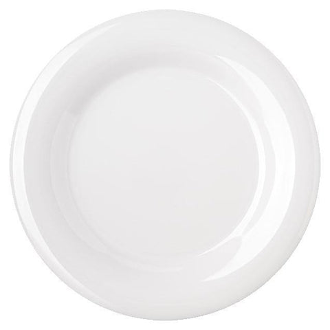 Carlisle 4301042 Durus 10-1/2" Bone Wide Rim Melamine Dinner Plate