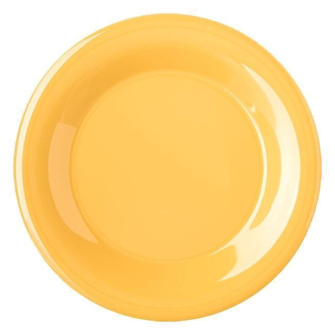 Carlisle 4301222 Durus 9" Honey Yellow Wide Rim Melamine Dinner Plate