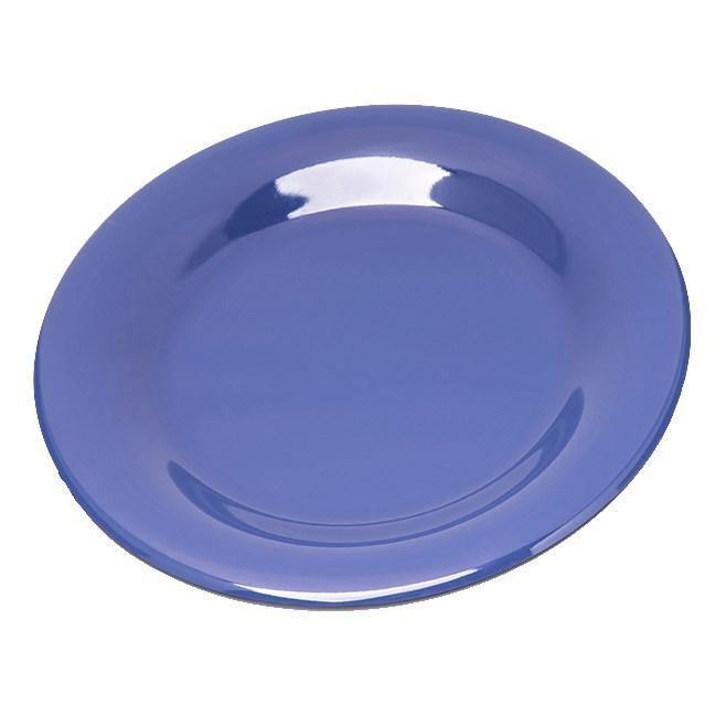 Carlisle 4301814 Durus 6-1/2" Ocean Blue Wide Rim Melamine Plate