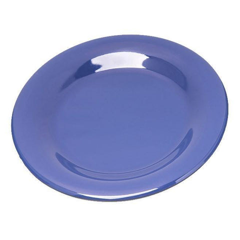 Carlisle 4301814 Durus 6-1/2" Ocean Blue Wide Rim Melamine Plate