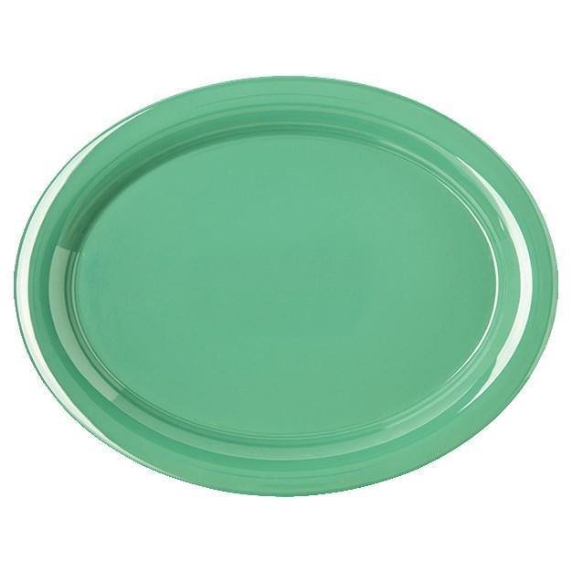 Carlisle 4308009 Durus 13-1/2" Meadow Green Oval Melamine Platter