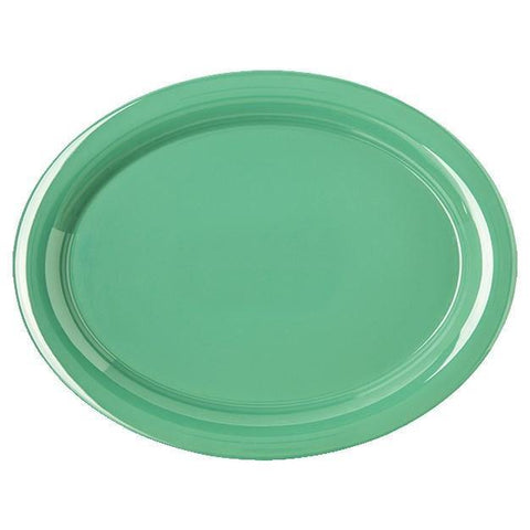 Carlisle 4308009 Durus 13-1/2" Meadow Green Oval Melamine Platter