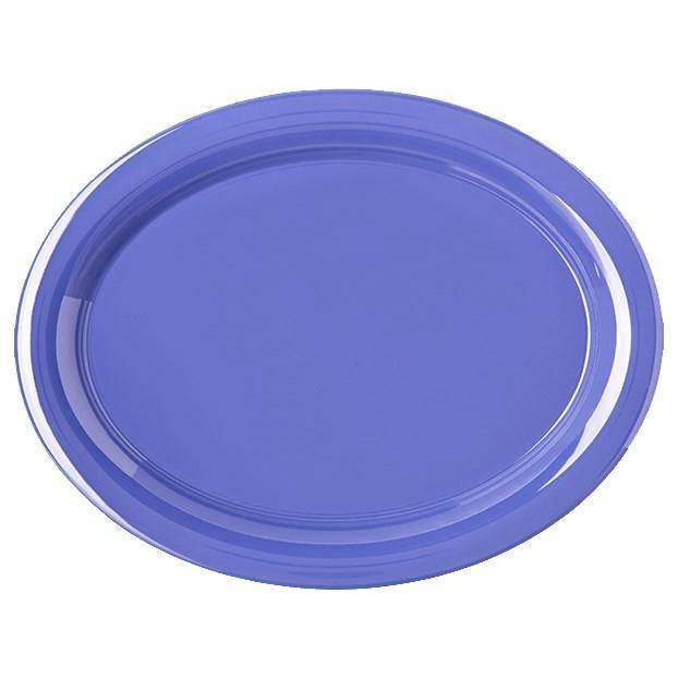 Carlisle 4308014 Durus 13-1/2" Ocean Blue Oval Melamine Platter