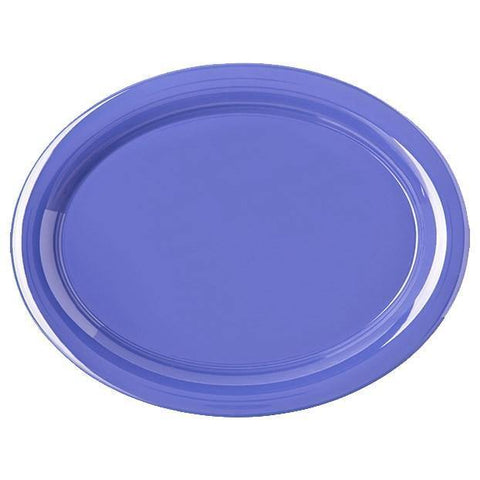 Carlisle 4308014 Durus 13-1/2" Ocean Blue Oval Melamine Platter