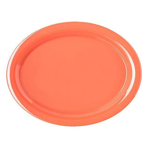 Carlisle 4308052 Durus 13-1/2" Sunset Orange Oval Melamine Platter