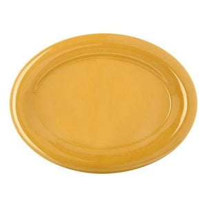 Carlisle 4308222 Durus 12" Honey Yellow Oval Melamine Platter