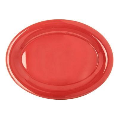 Carlisle 4308252 Durus 12" Sunset Orange Oval Melamine Platter