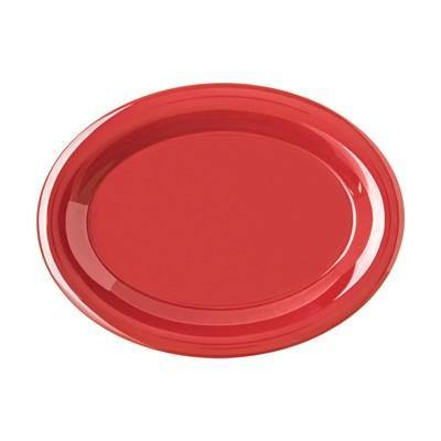 Carlisle 4308258 Durus 12" Roma Red Oval Melamine Platter