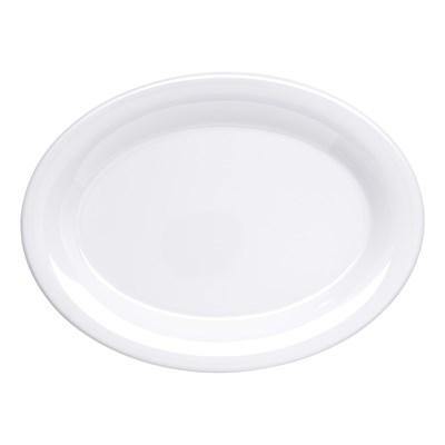 Carlisle 4308602 Durus 12" White Oval Melamine Platter