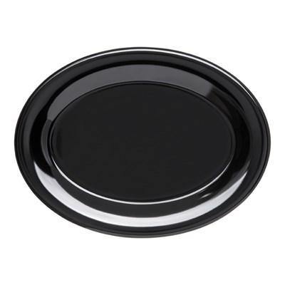 Carlisle 4308603 Durus 12" Black Oval Melamine Platter