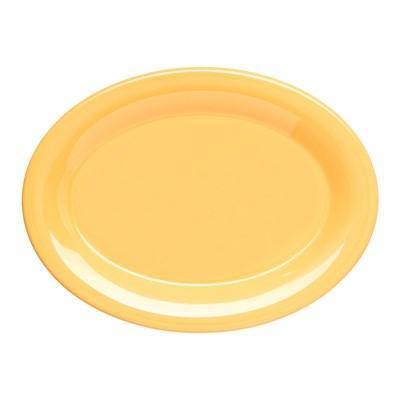 Carlisle 4308622 Durus 9-1/2" Honey Yellow Oval Melamine Platter