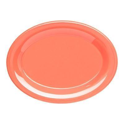 Carlisle 4308652 Durus 9-1/2" Sunset Orange Oval Melamine Platter