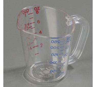 Carlisle 43141AF07 8 Oz. Oval Measuring Cup with Pour Spout & C-Handle, Polycarbonate, Purple