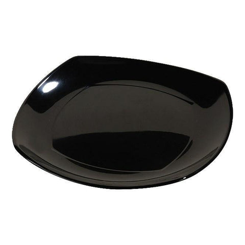 Carlisle 4330803 Upturned Corner 7-3/4" Black Square Melamine Plate