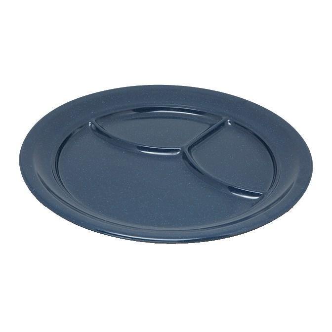 Carlisle 4351435 Dallas Ware 9-3/4" Café Blue 3-Compartment Melamine Plate
