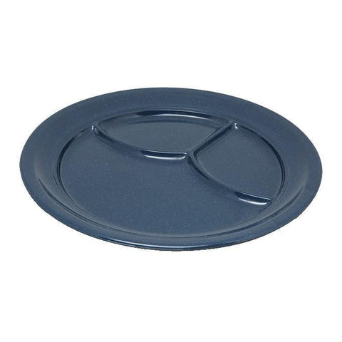 Carlisle 4351435 Dallas Ware 9-3/4" Café Blue 3-Compartment Melamine Plate