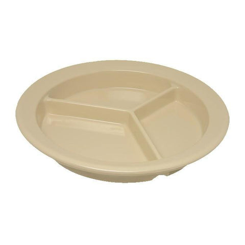 Carlisle 4351625 Dallas Ware 9" Tan 3-Compartment Melamine Plate