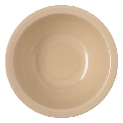 Carlisle 4352225 Dallas Ware 14 Oz., 5-1/2" Tan Rim Bouillon Cup Nappie Bowl