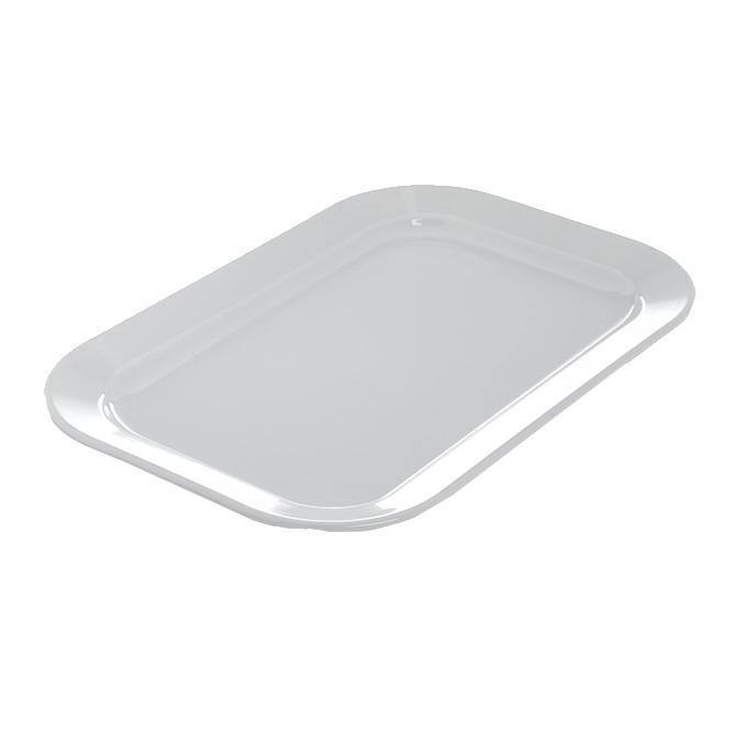 Carlisle 4377202 15-1/2" X 10-1/2" White Oblong Rimmed Melamine Platter