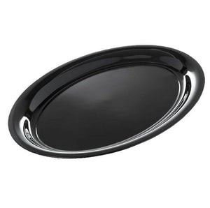 Carlisle 4384003 21" X 15" Black Oval Melamine Catering Platter