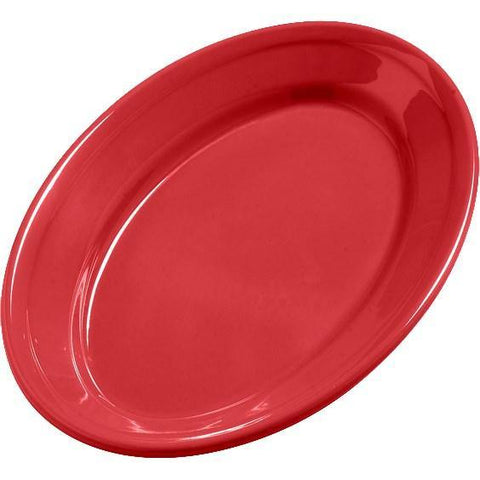 Carlisle 4387205 9-1/4" X 6-1/2" Red Dayton Oval Platter 