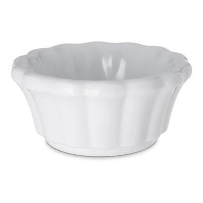 Carlisle 4394202 1 Oz. White Scalloped Melamine Ramekin