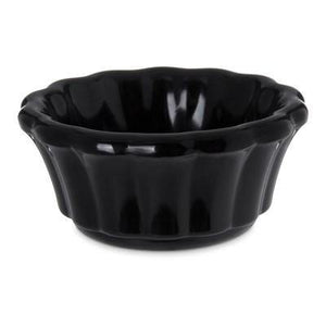 Carlisle 4394303 2 Oz. Black Scalloped Melamine Ramekin